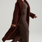 Long Shearling Coat in Brown - Image 8