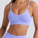 Super Sculpt Seamless Scoop-Back Sports Bra in Periwinkle - Image 4