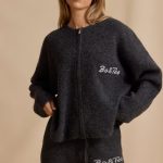 Oversized Zip-Up Cardigan in Charcoal Marl
