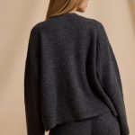 Oversized Zip-Up Cardigan in Charcoal Marl - Image 2