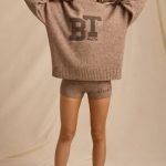 Mid-Rise Knit Mini Shorts in Brown Marl - Image 6