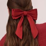 Bow Hair Clip in Ruby Red
