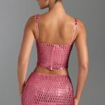 Embellished Low-Rise Micro Mini Skirt in Watermelon - Image 2