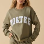 Oversized Crew Neck Sweatshirt in Soft Olive