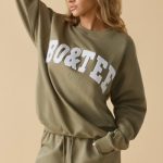 Oversized Crew Neck Sweatshirt in Soft Olive - Image 6