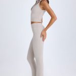 Petite Foldover Flared Trousers in Taupe - Image 4