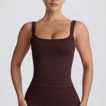 Super Sculpt Seamless Longline Tank Top in Chocolate - Image 7