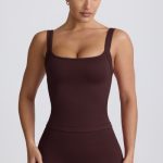 Super Sculpt Seamless Longline Tank Top in Chocolate - Image 8