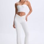Twist-Front Flared Trousers in White - Image 5