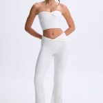 Twist-Front Flared Trousers in White - Image 6