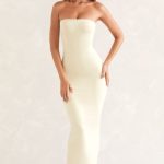 Bandeau Maxi Dress in Ivory - Image 4