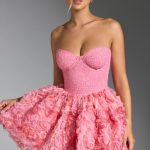 Embellished Floral-Appliqu?? Lace-Up Mini Dress in Pink - Image 4