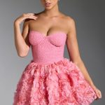 Embellished Floral-Appliqu?? Lace-Up Mini Dress in Pink - Image 6