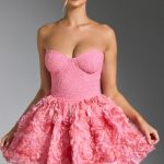 Embellished Floral-Appliqu?? Lace-Up Mini Dress in Pink - Image 8