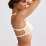 Terry Towelling Scoop-Neck Bralette in Cream - Image 3