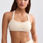 Terry Towelling Scoop-Neck Bralette in Cream - Image 5
