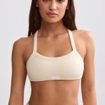 Terry Towelling Scoop-Neck Bralette in Cream - Image 6