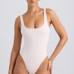 Cut-Out Bodysuit in Washed Cream - Image 4