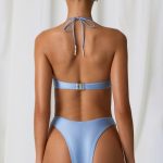 Underwired Halterneck Bikini Top in Sky Blue - Image 2