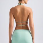 Draped A-Line Mini Skirt in Pastel Green - Image 5