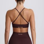 Super Sculpt Seamless Cross-Back Sports Bra in Chocolate - Image 3