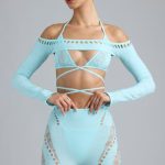 Embellished Cropped Shrug in Ice Blue - Image 7