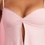 Lace-Trim Babydoll Pyjama Top in Baby Pink - Image 5