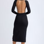 Modal Ruffled Midaxi Dress in Black - Image 3