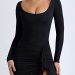 Modal Ruffled Midaxi Dress in Black - Image 5