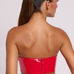 Vinyl Bandeau Bralette in Fire Red - Image 2