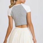 Graphic-Print Cropped T-Shirt in Grey Marl - Image 2