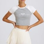 Graphic-Print Cropped T-Shirt in Grey Marl - Image 4