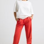 Petite Oversized Joggers in Red