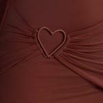 Multiwear Cowl Neck Wrap Over Evening Gown in Chocolate Brown - Image 4