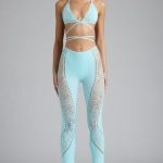 Petite Embellished Mid-Rise Flared Trousers in Ice Blue
