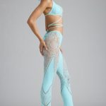 Petite Embellished Mid-Rise Flared Trousers in Ice Blue - Image 3