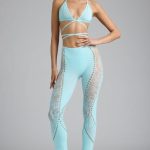 Petite Embellished Mid-Rise Flared Trousers in Ice Blue - Image 9