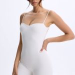 Sweetheart-Neck Low-Back Unitard in White - Image 5