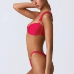 Embellished Cheeky Bikini Bottoms in Raspberry Pink - Image 3