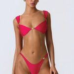 Embellished Cheeky Bikini Bottoms in Raspberry Pink - Image 4