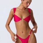 Embellished Cheeky Bikini Bottoms in Raspberry Pink - Image 5