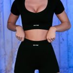 Ribbed Mini Shorts in Black