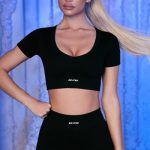 Ribbed Mini Shorts in Black - Image 3