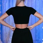 Ribbed Mini Shorts in Black - Image 4