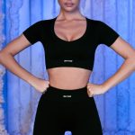 Ribbed Mini Shorts in Black - Image 7