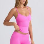 Super Sculpt Seamless Mid-Rise Mini Shorts in Sugar Pink - Image 5