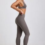 Petite Ribbed Modal High Waist Leggings in Grey - Image 3