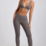 Petite Ribbed Modal High Waist Leggings in Grey - Image 5