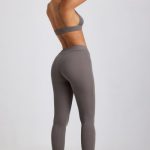 Petite Ribbed Modal High Waist Leggings in Grey - Image 6