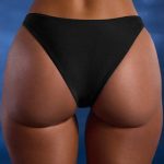 Bead-Embellished High-Leg Cheeky Bikini Bottoms in Black - Image 5
